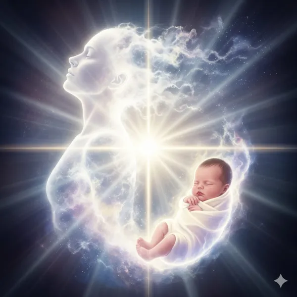 Abstract representation of renewal and rebirth through letting go