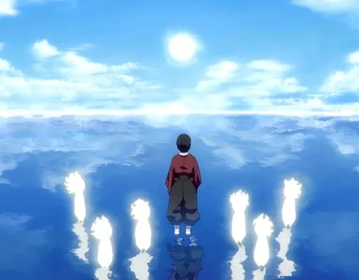 A serene zen garden with raked gravel, stones, and minimal plantings representing the tranquil mental space described in the meditation