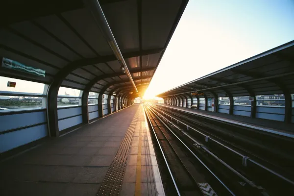 Train station platform view